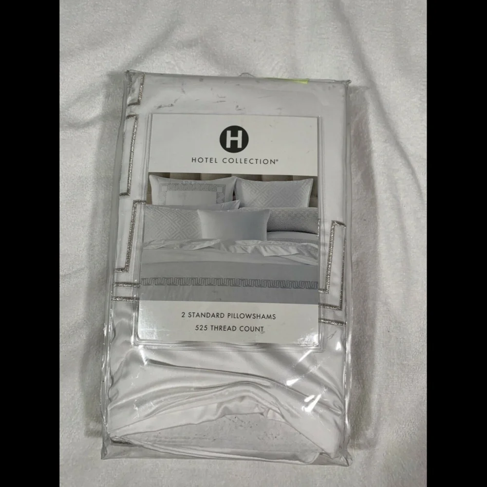 NIB Hotel Collection Greek Key Cotton Platinum (1) Standard‎ Sham Case